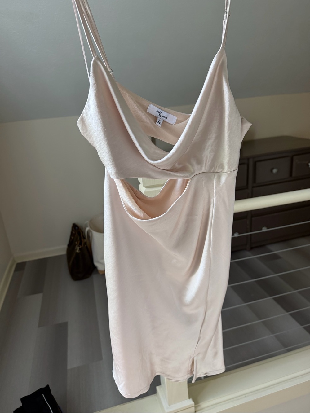 Aritzia Blush Cowl Neck Slip Dress with Spaghetti Straps